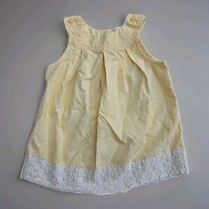 Pink LabelJanie and Jack Embroidered Satin Dress in Pale Yellow Size 6/12 Months